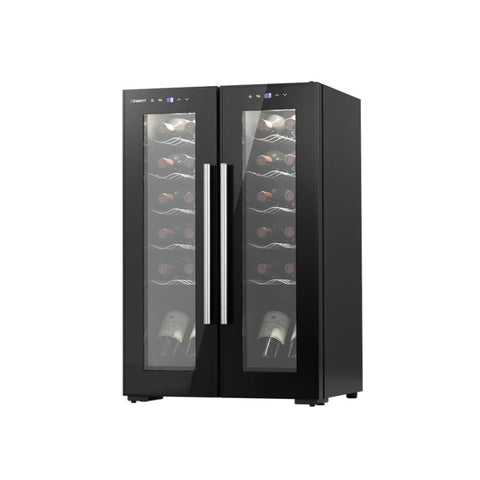 Devanti Wine Fridge Cooler Dual Zone 24 Bottles WC-24B-2D-BK