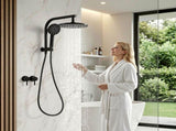 Cefito 9'' Rain Shower Head Set Handheld Round High Pressure Twins Tap Chrome SHOWER-A1-RO-9-BK-TAP-RO