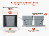 Pullout Trash Can for Kitchen Cabinets,Double Under Sink Garbage Recycling Bin, Under Mount V952-CFLJTDTHSST5OB5S2V0