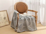 Grey Luxurious Paisley Jacquard Throw Blanket - Soft Wool Blend with Tassels, 120x150cm, Lightweight V888-ELOSUNG27671