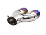 Inlet Dual Exhaust Muffler ,Chrome Exhaust ,Universal Bolt-On Double Tube Exhaust Muffler V1192-AZ-W-3181