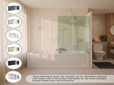 100cm Frameless Glass Bath Screen Stainless Steel F-Brackets in Chrome V63-851601