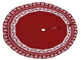 Knitted Christmas Tree Skirt Reusable Xmas Tree Stand Mat Floor Protector Home Party DecorationRed V1294-YM0523-3115210223911