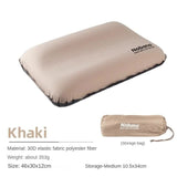 Khaki Automatic Inflatable 3D Outdoor Sponge Pillow - Portable Camping Travel Neck Cushion, V888-ELOSUNG13225