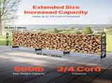 Firewood Rack with Waterproof Cover, 383 x 36 x 117 cm Outdoor Firewood Holder, 660lb Weight V952-DCJPSYGNJB152FGMBV0