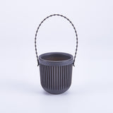 Ceramic Flower Pot - Indoor/Outdoor Use - Break Resistant - Black - 1 Piece - Wall-Mounted Planter V1258-DP02-BOL-532