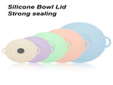 Grey Two-Set Five-Piece Silicone Fresh-Keeping Lids - Heat-Resistant, Anti-Spill, and Dust-Proof V888-ELOSUNG28464