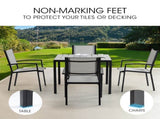 Fortia 5pc Outdoor Dining Furniture Set, 90 x 90cm Table and Chairs Setting for Outside V219-OTDODSFOS9SS4T