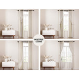 Artiss 2X 132x242cm Blockout Sheer Curtains Beige BC-SR-132X242-BG