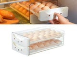 Egg Container Double Layer Drawer Plastic Stackable Clear Egg Storage Box for Fridge Refrigerator V1294-YM0901-3117240151611