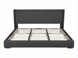 Artiss King Bed Frame Gas Lift Storage Bed with Charging Ports Upholstered Geometric Headboard BFRAME-G-MORFEI-K-BK-ABC
