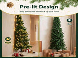 Jingle Jollys 1.8m Pre-Lit Christmas Tree Slim Pencil Xmas Tree Corner Tree XM-TR-SLIM-6FT-CORNER-LED