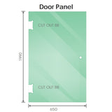 120x70cm Corner Frameless Shower Screen with Chrome Brackets and SS Hinges, Round Handle V63-940171