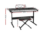 Alpha 61 Keys Electronic Piano Keyboard Digital Electric w/ Stand Stool Lighted EK-KL-91M-BK-H-B01