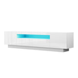 Artiss TV Unit Entertainment Unit Storage Drawer RGB LED 180cm White FURNI-Q-LED-TV180-2D-WH-AB