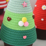 Christmas-themed cotton yarn woven storage basket, Christmas tree-shaped desktop storage box with V1265-AU-043-HONG