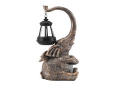 Elephant Statue Solar Powered LED Warm Light with Lantern Elephant Figurines for Gift Garden V1294-YM0901-3119230188111