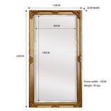 Deluxe French Provincial Ornate Mirror - Gold - X large 210cm x 110cm V292-M-DLUX-XL-GOLD