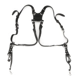 Camera Strap Leather Double Shoulder Harness Strap Photography Accessories for DSLR CamerasBlack V1294-YM0901-3117200124011