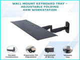 Wall Mount Keyboard Tray Adjustable Folding Arm Workstation V63-954061