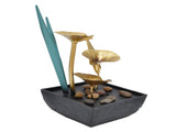 Indoor Tabletop Fountain Lotus LED Waterfall Fountain Ornament Feng Shui Art Craft Home DecorationAU V1294-YM0710-3115210156212