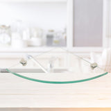 2pcs Triangle Glass Shelf Corner Rack for Bathroom Wall Mount Storage Holder V1370-AZ4-14504