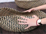 Nordic Foldable Seagrass Storage Basket Patchwork Seagrass Garden Flower Pot Planter Laundry Basket V1294-YM0717-10124611