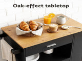 Artiss Kitchen Island Trolley Rolling Serving Cart Storage Cart Shelf Towel Rack FUR-S-KI-01-BK-AB