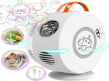 Bubble Machine for Kids Toddlers,Automatic Bubble Blower Rechargeable, 90&deg 360&deg Auto Rotatable V1192-AZ-W-2750
