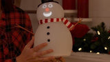 Talking Animated Snowman with Built in Projector & Speaker, Moving Mouth, Light Up Face, Plug & Play V1107-128-77392-WHT-30CM