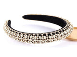 Rhinestone Crystal Padded Headbands for Women Colorful Rhinestone Embellished Velvet Hairband Shinny V1192-AZ-W-17480
