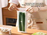 Food Grade Fresh-Keeping Bags, Reusable Plastic Produce with Dual Interlocking Seal, Clear Long V1366-AZ2-W-11551
