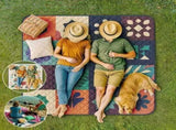 Extra-large 198.12x198.12 cm foldable picnic mat with portable rope. Soft padding design, floral and V1105-YAHWT-01