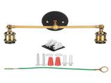 E27 Double Heads Wall Light Retro Style Wrought Iron Decorative Wall Lamp Fixture AC85265V V1294-YM0901-3119210016211