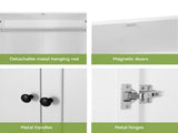 Artiss Wardrobe Clothes Closet Storage Organizer with 2 Doors White FURNI-L-WR02-2D-WH-AB