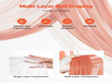Orange Artificial Wedding Arch Flower Kit with Sheer Drapes - Floral Arrangements & V767-VVR-HLGMHTJ4JTCS7O0MFV0