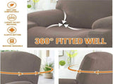 Power Lift Recliner Chair Cover, Stretch Jacquard Fitted Slipcover with Side Pocket, Taupe V1188-MS-721-274