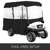 4 Passenger Golf Cart Cover Driving Enclosure Waterproof Roll-up Door V952-GEFYPCZ4ZHENC-022V0