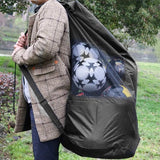 Soccer Net Bag for 10-15 Balls - Large Waterproof, Sturdy Tennis Shoulder Pad, V1188-ZXY-131-536
