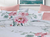 Bianca Coleraine White Floral Printed Bedspread Set Super King V442-BCA-BEDSPREAD-COLERAINE-WHITE-SK