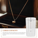 Rotating Jewelry Organizer Clear Plastic Necklace Bracelet Holder Daily Use V1369-AZ3-W-16816