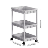 Rolling Storage Rack, 4 Tier Plastic Shelving Unit with Wheels and Hooks, Mobile Organizer for V1192-AZ-W-31730