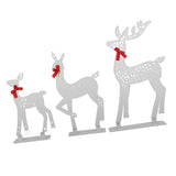 3pcs Lighted Christmasation Deer Home Warm White Light Iron LED Reindeer Family Set Tabletop V1294-YM0710-3115230130012
