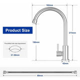 Cold Water Faucet for Kitchen with 304 Stainless Steel Nuts, cold water use, stainless steel V1189-LC-LY-00012