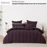 Bianca Malua Grape Jacquard Striped Quilt Cover Set Queen V442-BCA-QUILTCS-MALUA-GRAPE-QS