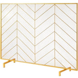 980x758MM Fireplace Screen 1-Panel Iron Mesh Spark Guard Modern Gold V952-BLMJSJY3545IAWNY0V0