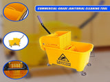 20L Deluxe Mop Wringer Bucket Side Press Janitor Commercial Cleaning V63-824801