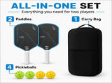 Pickleball Paddles Set of 2, USAP Approved T700 Carbon Fiber Pickleball Rackets with 4 Balls & Carry V1197-TY-081901