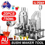 20Pcs Cocktail Shaker Set 750ml Martini Strainer Bartender Kit Bar Spirits Maker V201-W12466515