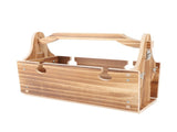 Wooden Folding Picnic Basket Table Outdoor Portable 2 in 1 Vintage with Wine Glass Holder Charcoal V1294-YM0901-3111250046512